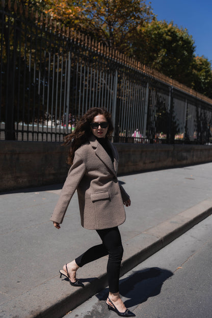 OVERSIZED SHEARLING BLAZER JACKET