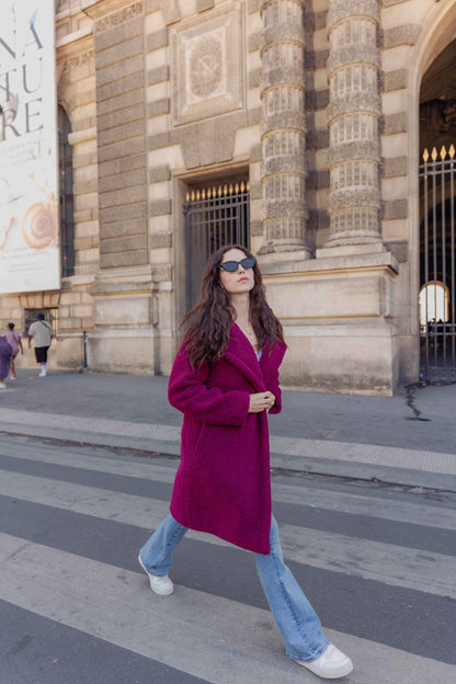 MANTEAU MI-LONG EN MOUMOUTE Femme - K-ZELL PARIS