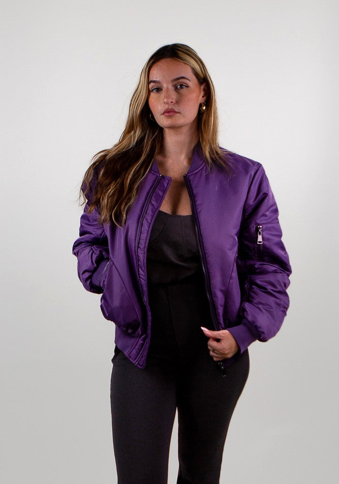 OVERSIZED QUILTED BOMBER JACKET