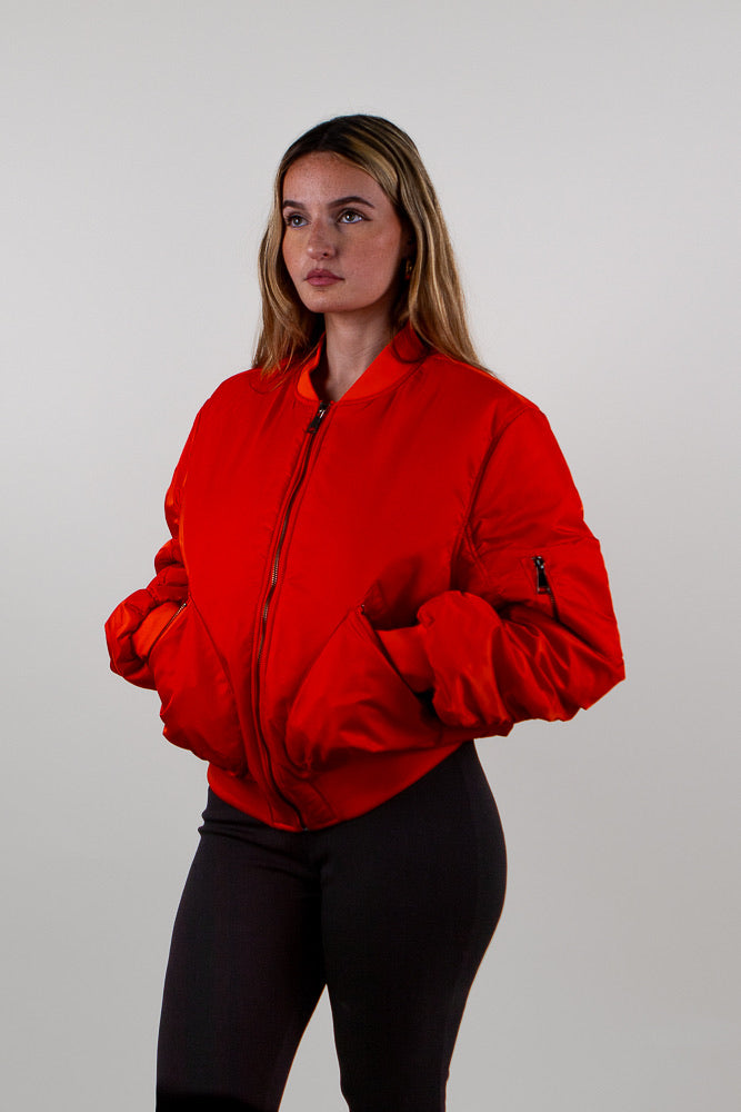 OVERSIZED QUILTED BOMBER JACKET