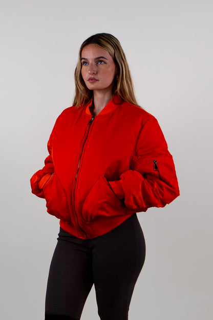 OVERSIZED QUILTED BOMBER JACKET