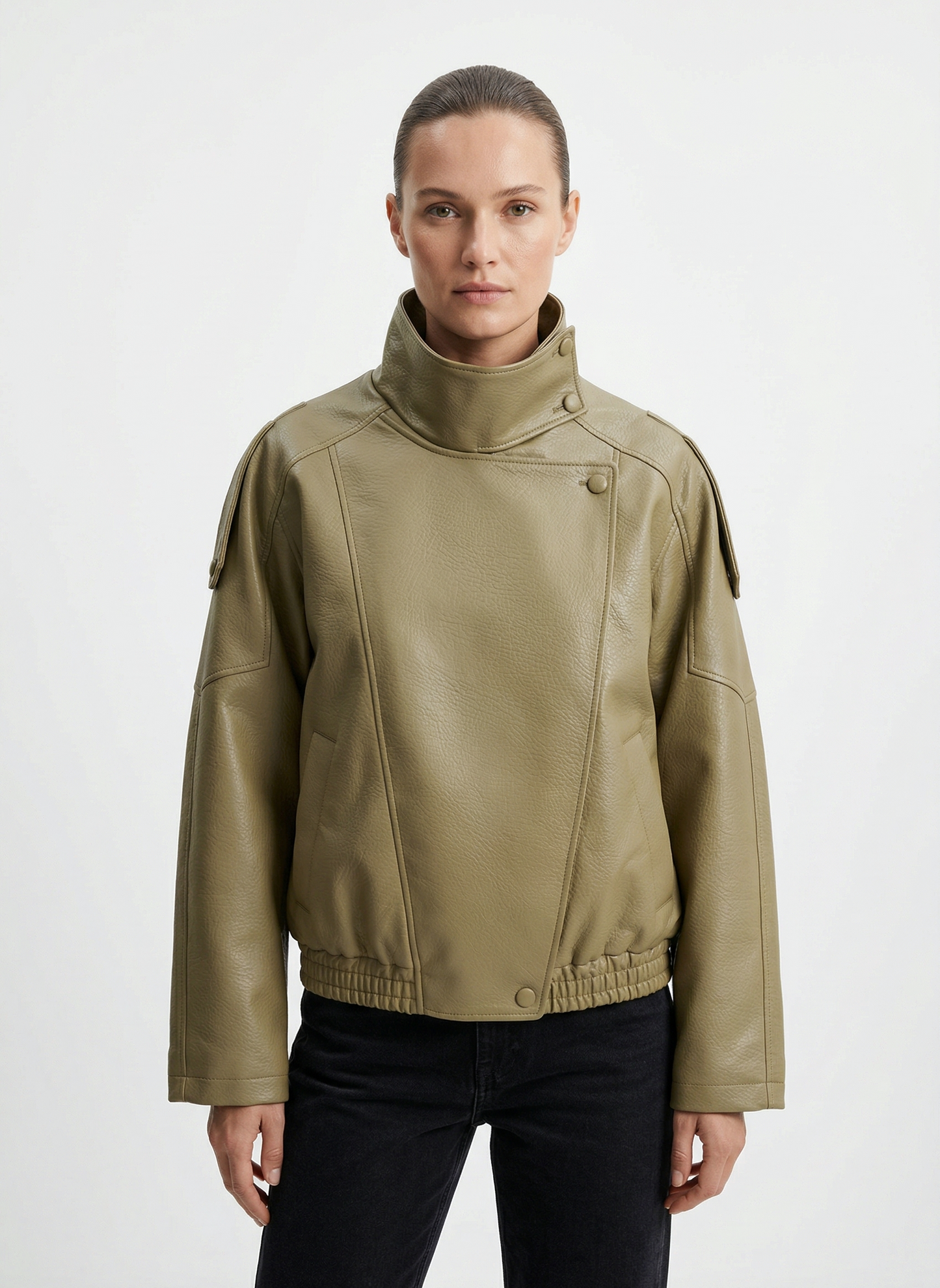 Chaqueta de motociclista de piel sintética