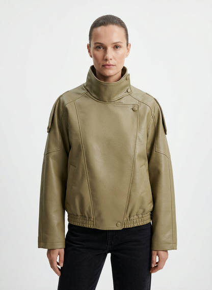 Chaqueta de motociclista de piel sintética