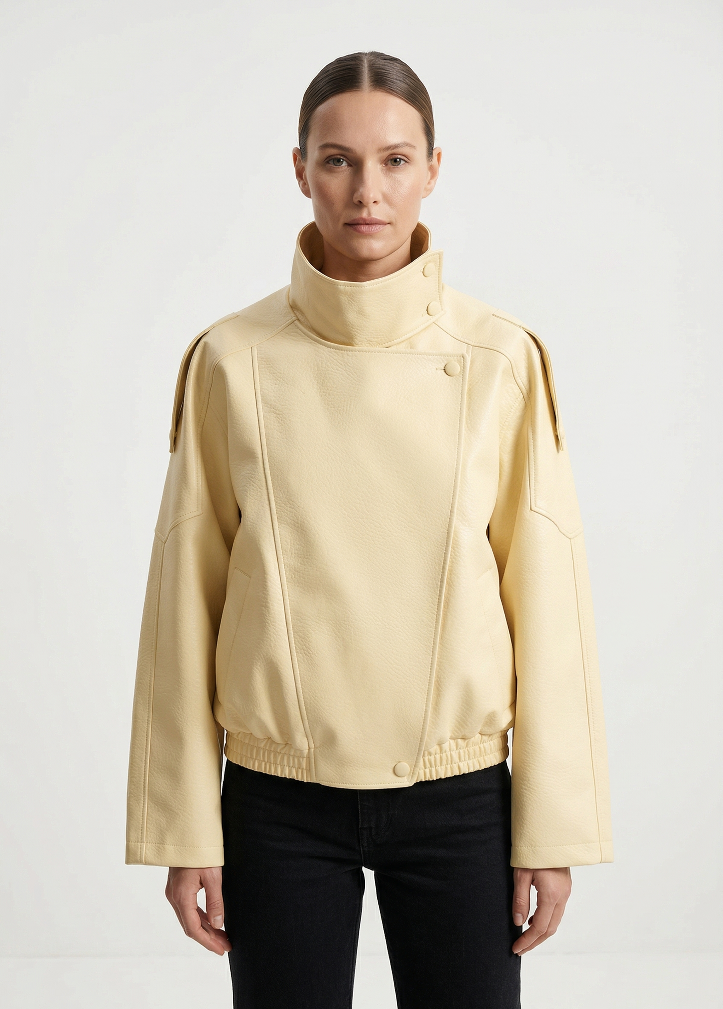 Chaqueta de motociclista de piel sintética