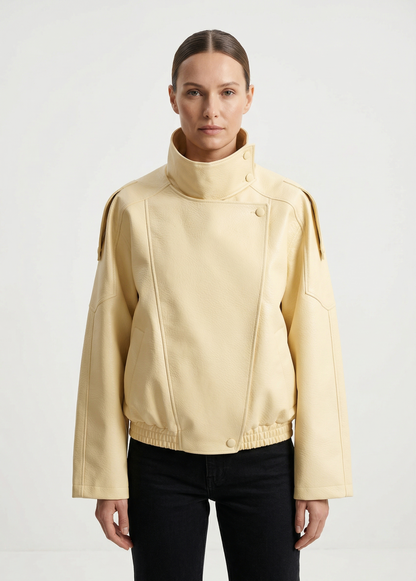 Chaqueta de motociclista de piel sintética