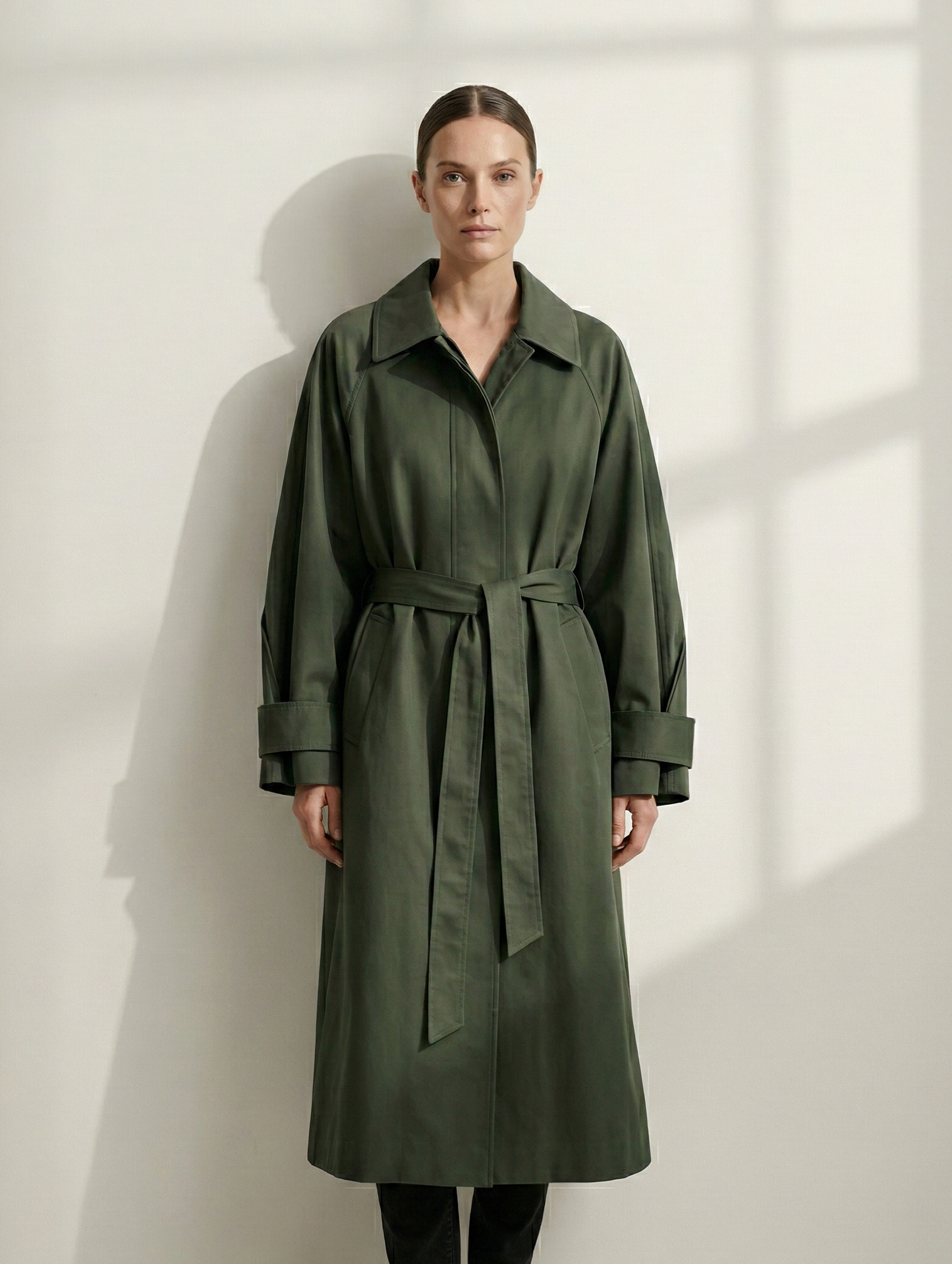 Waterproof trench coat in cotton blend