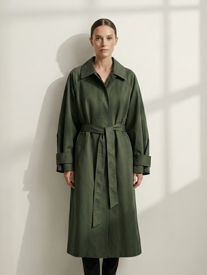Waterproof trench coat in cotton blend