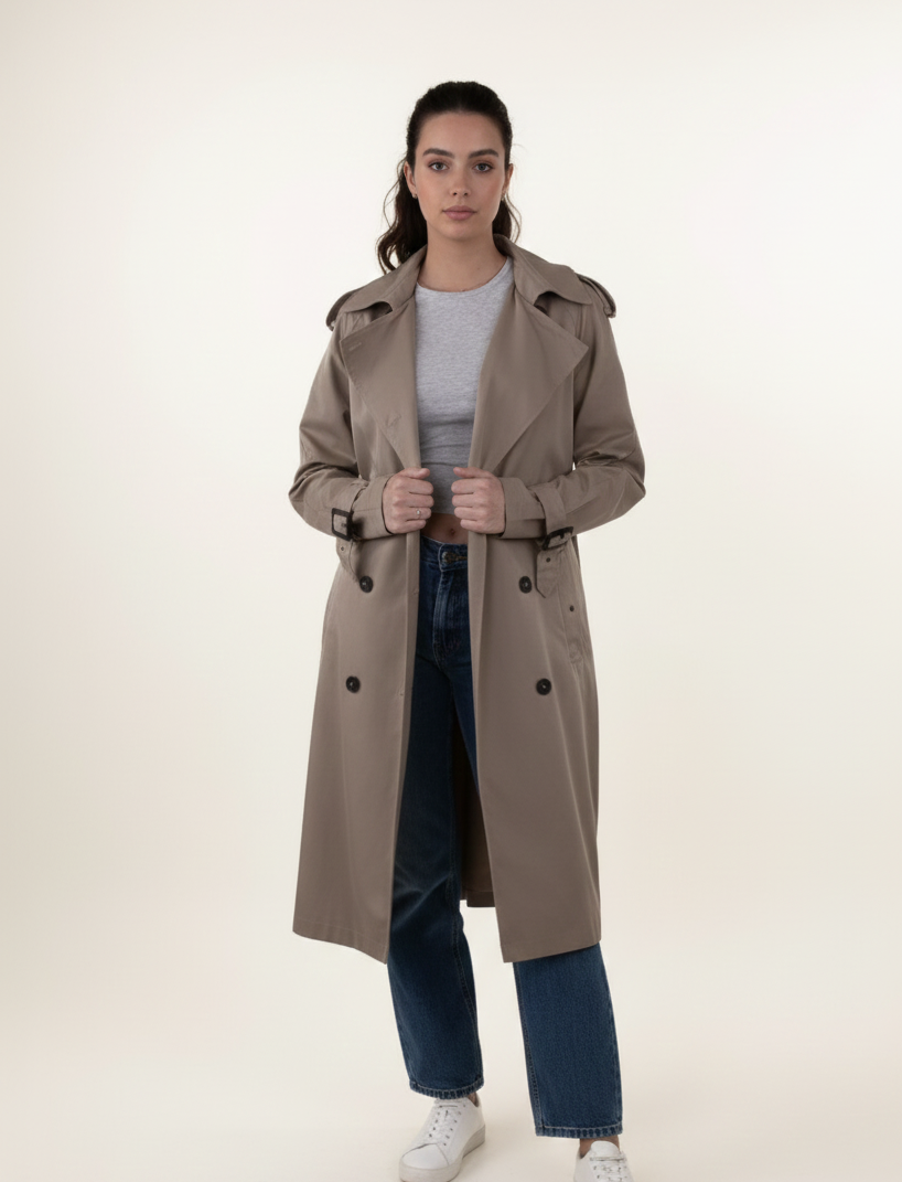 TRENCH COAT WITH ADJUSTABLE BELT