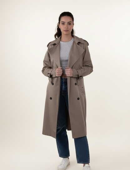 TRENCH COAT WITH ADJUSTABLE BELT