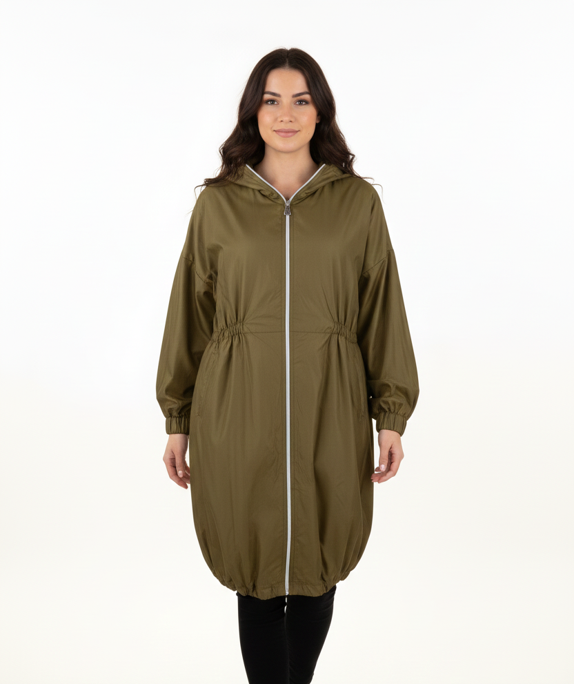 SATIN PARKA WITH HOOD