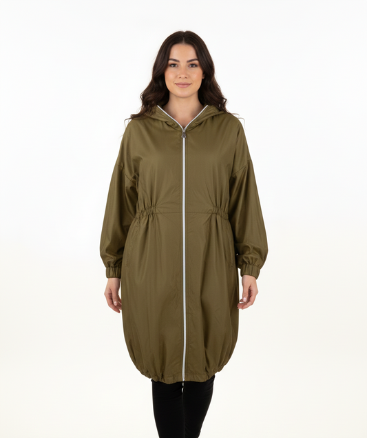 SATIN PARKA WITH HOOD