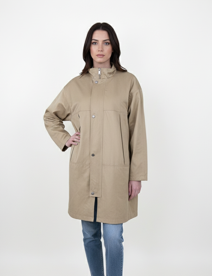 Long cotton blend parka