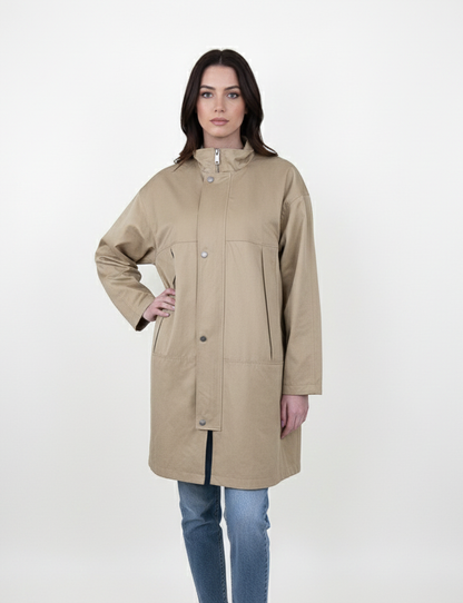 Long cotton blend parka