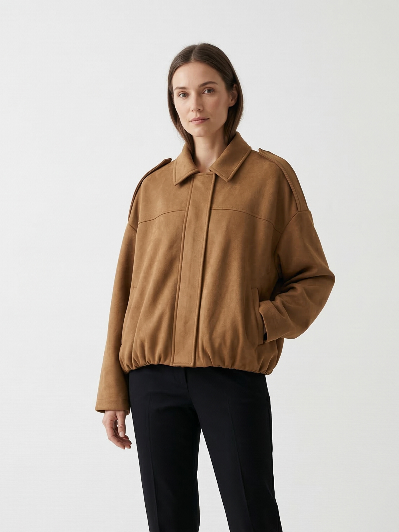 CHAQUETA BOMBER OVERSIZE EFECTO ANTE