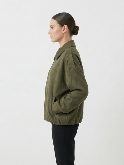 CHAQUETA BOMBER OVERSIZE EFECTO ANTE