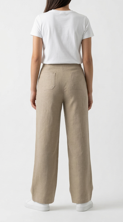 PANTALON FLUIDE EFFET LIN