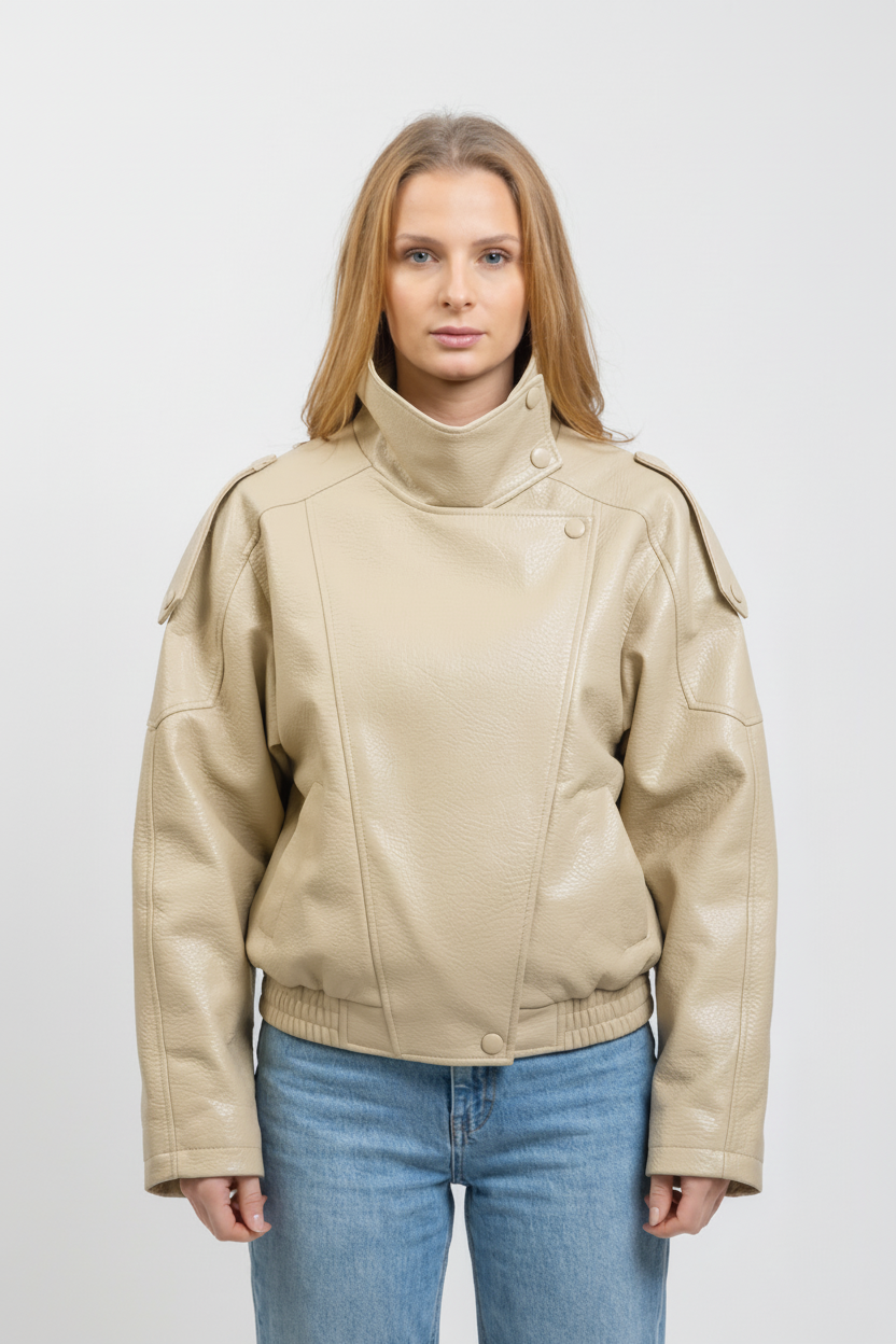 Chaqueta de motociclista de piel sintética