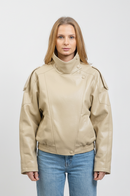 Chaqueta de motociclista de piel sintética