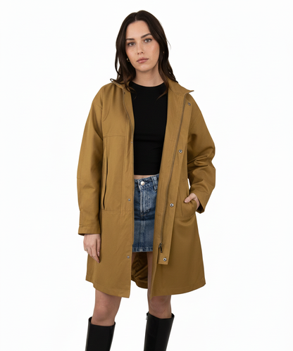 Long cotton blend parka