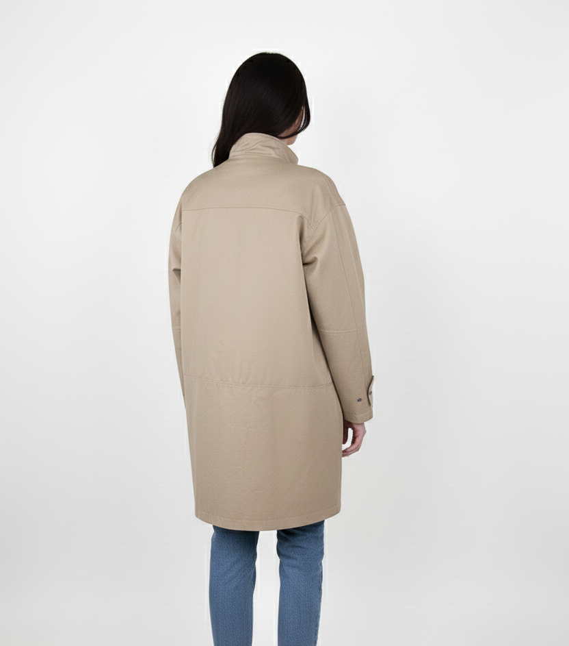 Long cotton blend parka