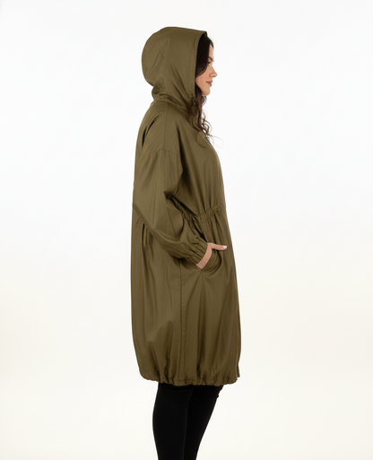 SATIN PARKA WITH HOOD