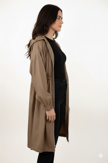 SATIN PARKA WITH HOOD