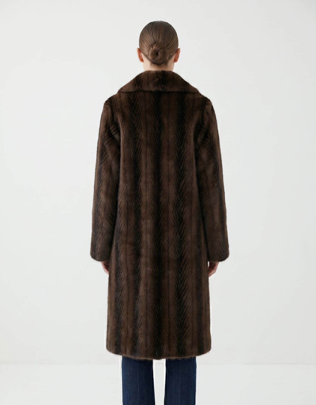 MANTEAU LONG EN FAUSSE FOURRURE À RAYURES - K-ZELL PARIS