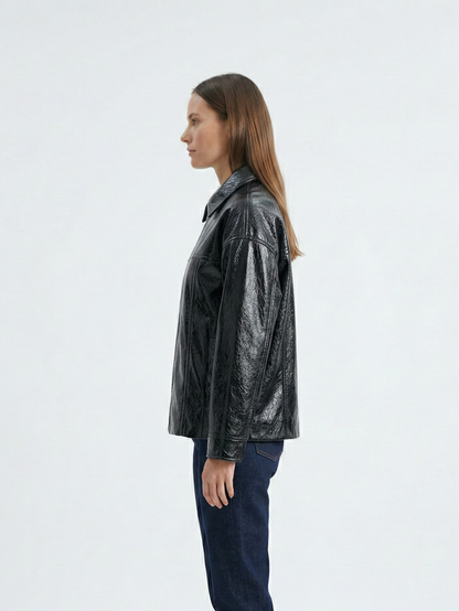 BLOUSON EN SIMILICUIR BRILLANT