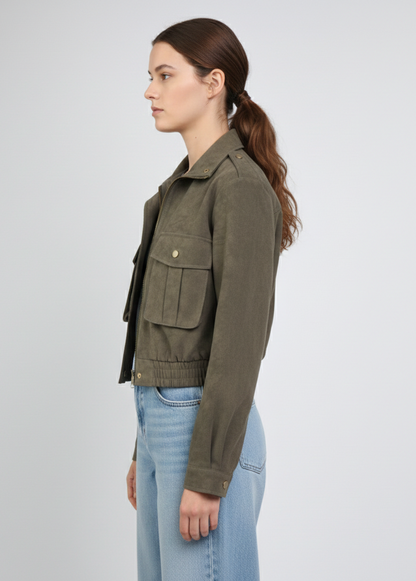 BLOUSON COURT EFFET DAIM