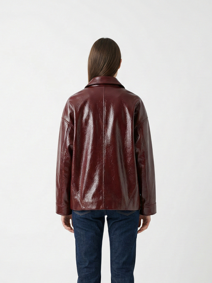 BLOUSON EN SIMILICUIR BRILLANT