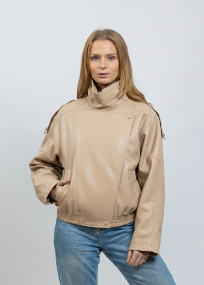 Chaqueta de motociclista de piel sintética