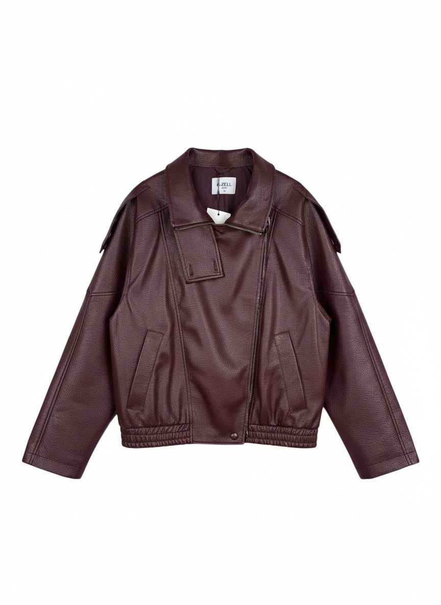 Chaqueta de motociclista de piel sintética