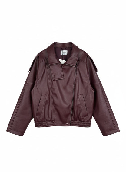 Chaqueta de motociclista de piel sintética