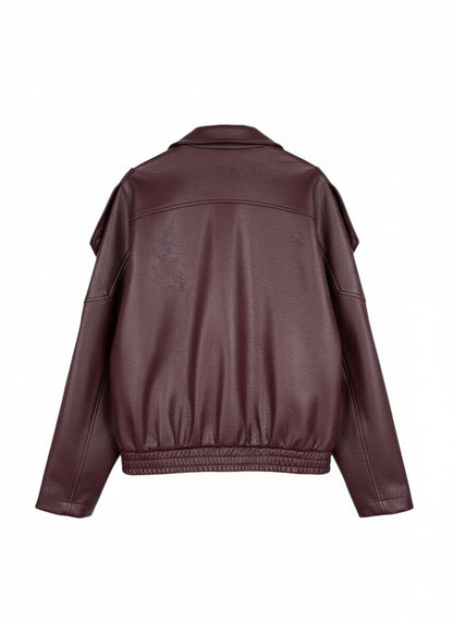 Chaqueta de motociclista de piel sintética