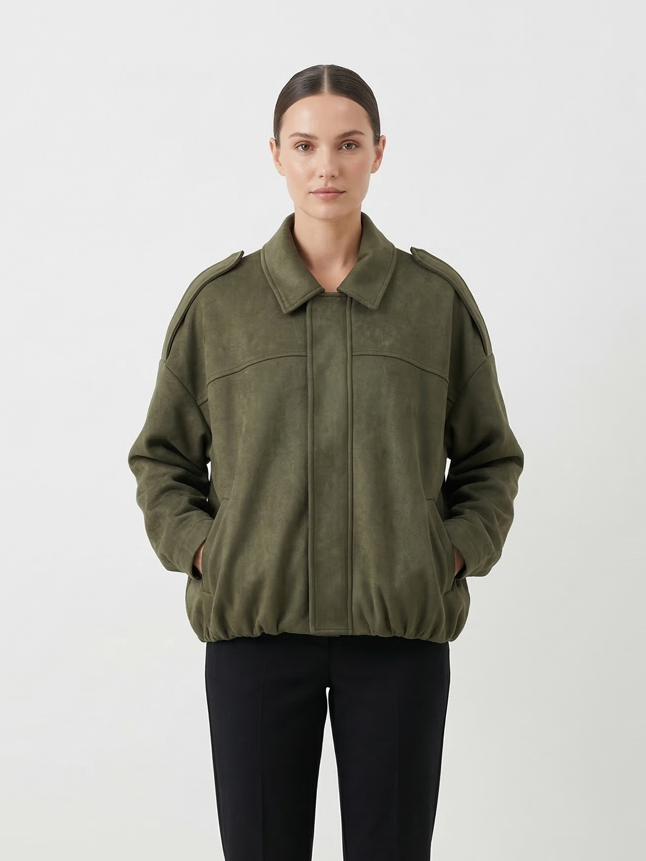 CHAQUETA BOMBER OVERSIZE EFECTO ANTE