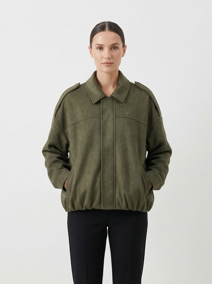 CHAQUETA BOMBER OVERSIZE EFECTO ANTE