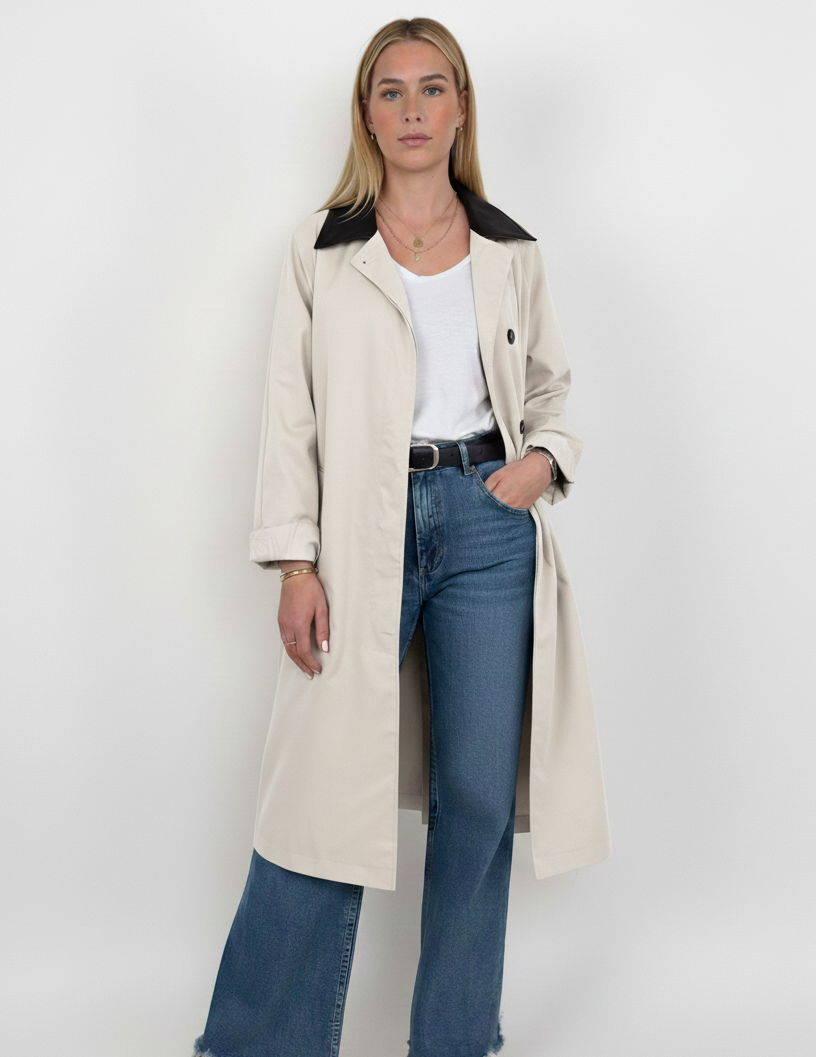 GABARDINA CON CUELLO EN CONTRASTE