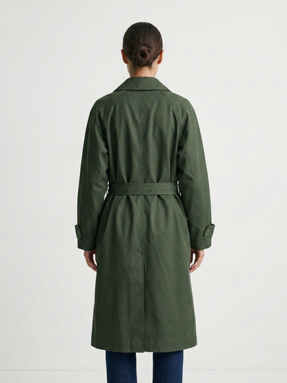 Waterproof trench coat in cotton blend