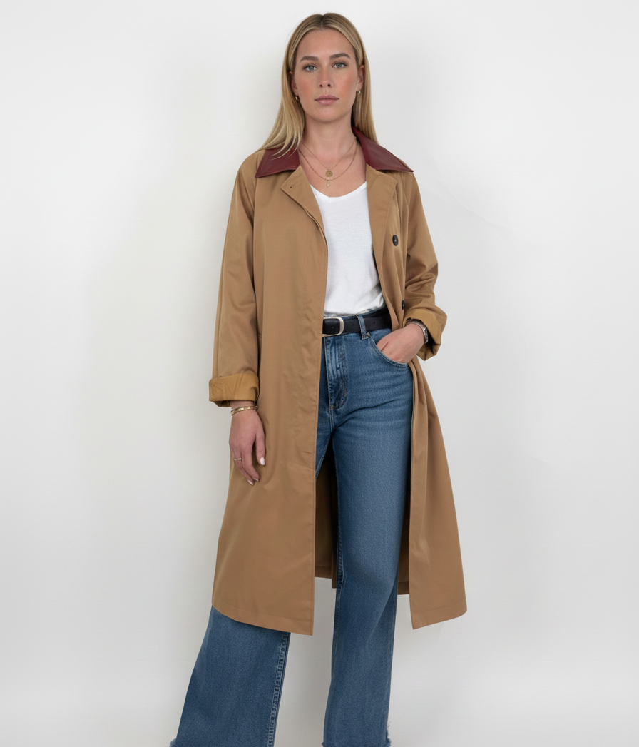 GABARDINA CON CUELLO EN CONTRASTE