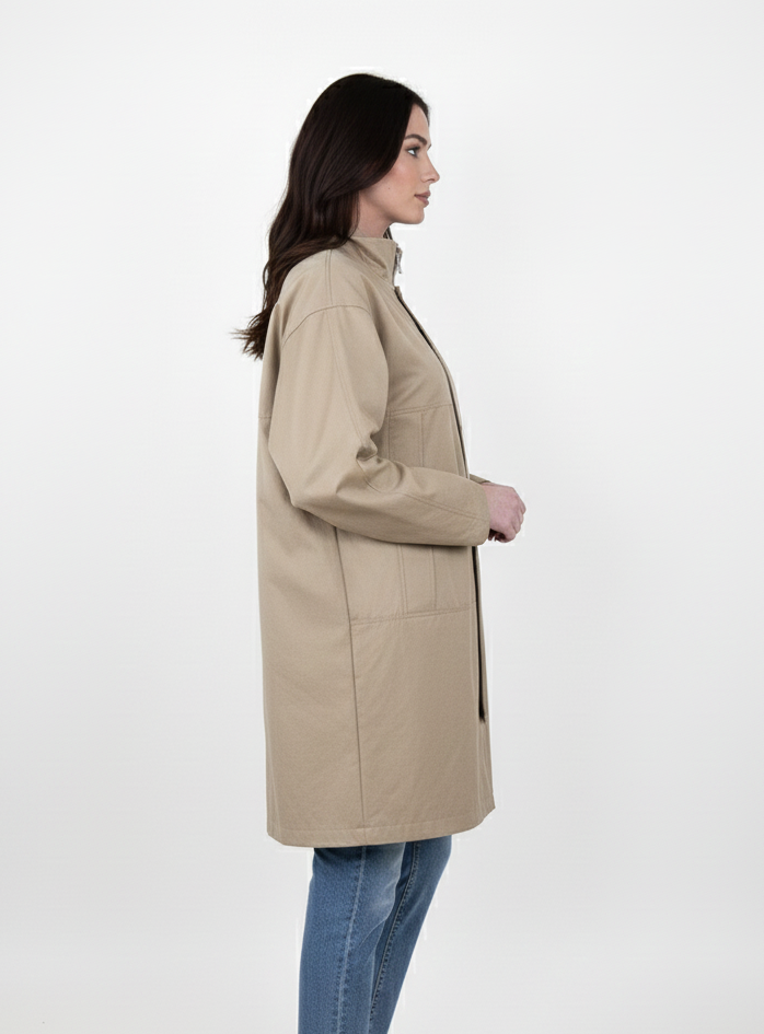 Long cotton blend parka