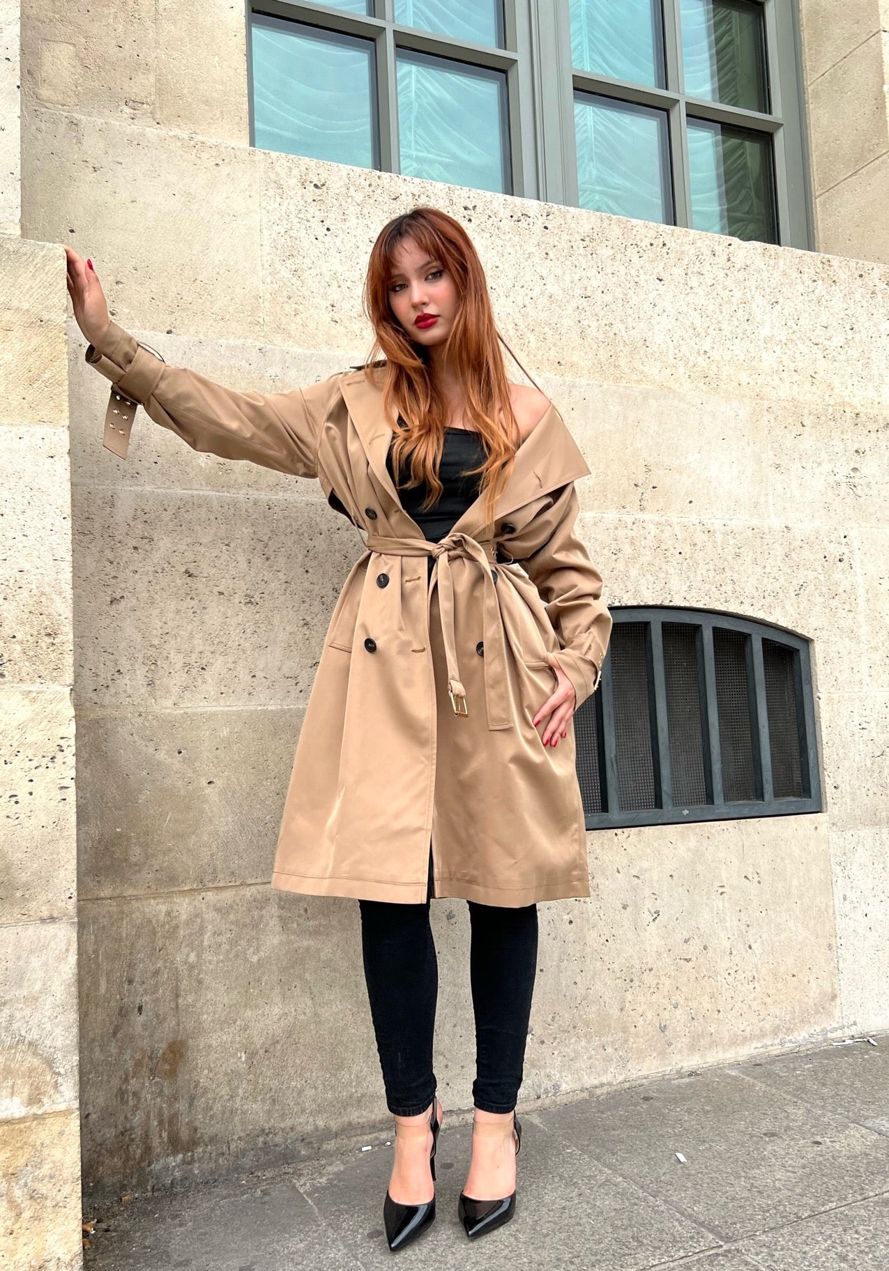 Eyelet Detail Trench Coat