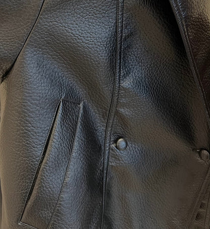 OVERSIZED GRAINED FAUX LEATHER JACKET