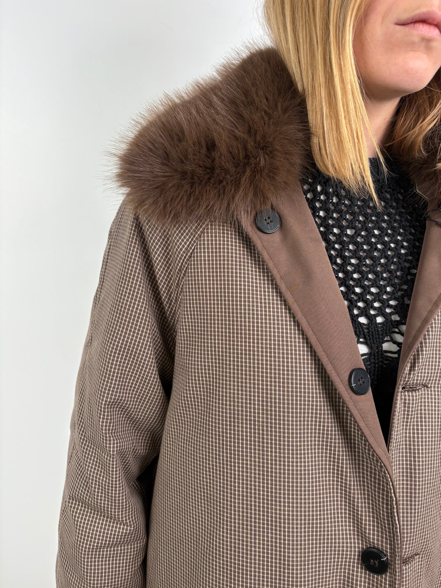 MANTEAUX REVERSIBLE AVEC COL AMOVIBLE EN FAUSSE FOURRURE