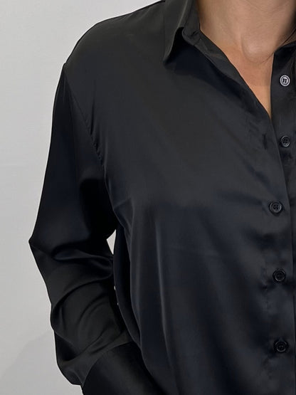 LONG-SLEEVED SATIN SHIRT