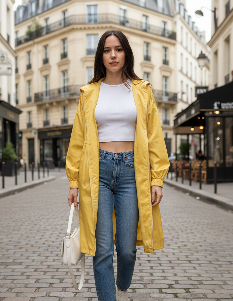 SATIN PARKA WITH HOOD