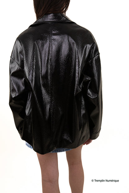 BLOUSON EN FAUX CUIR BRILLANT