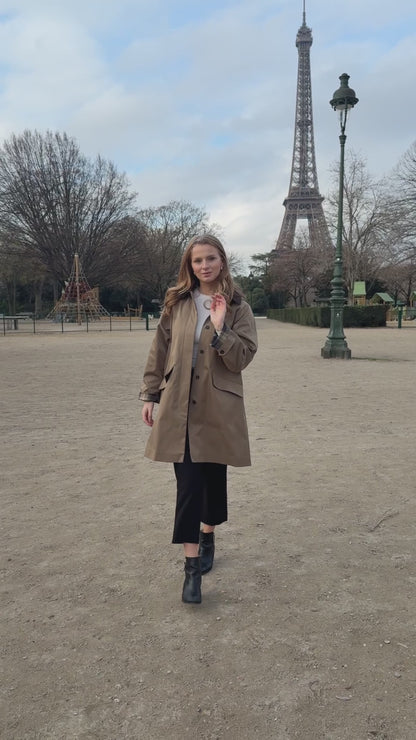 Checkered lined parka with hood
