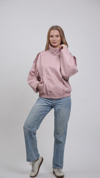 Chaqueta de motociclista de piel sintética