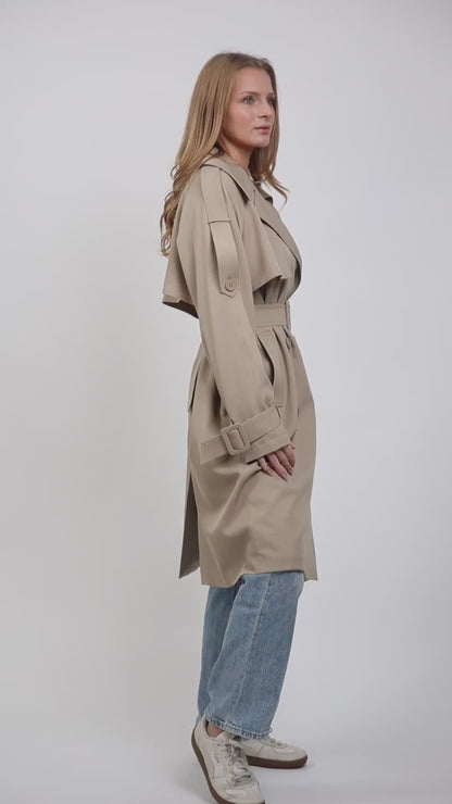 LONG BELTED TRENCH LOOK