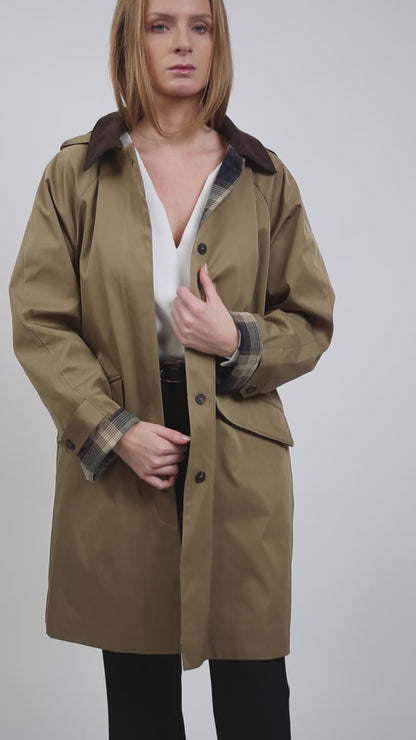 PARKA À CARREAUX AVEC CAPUCHE